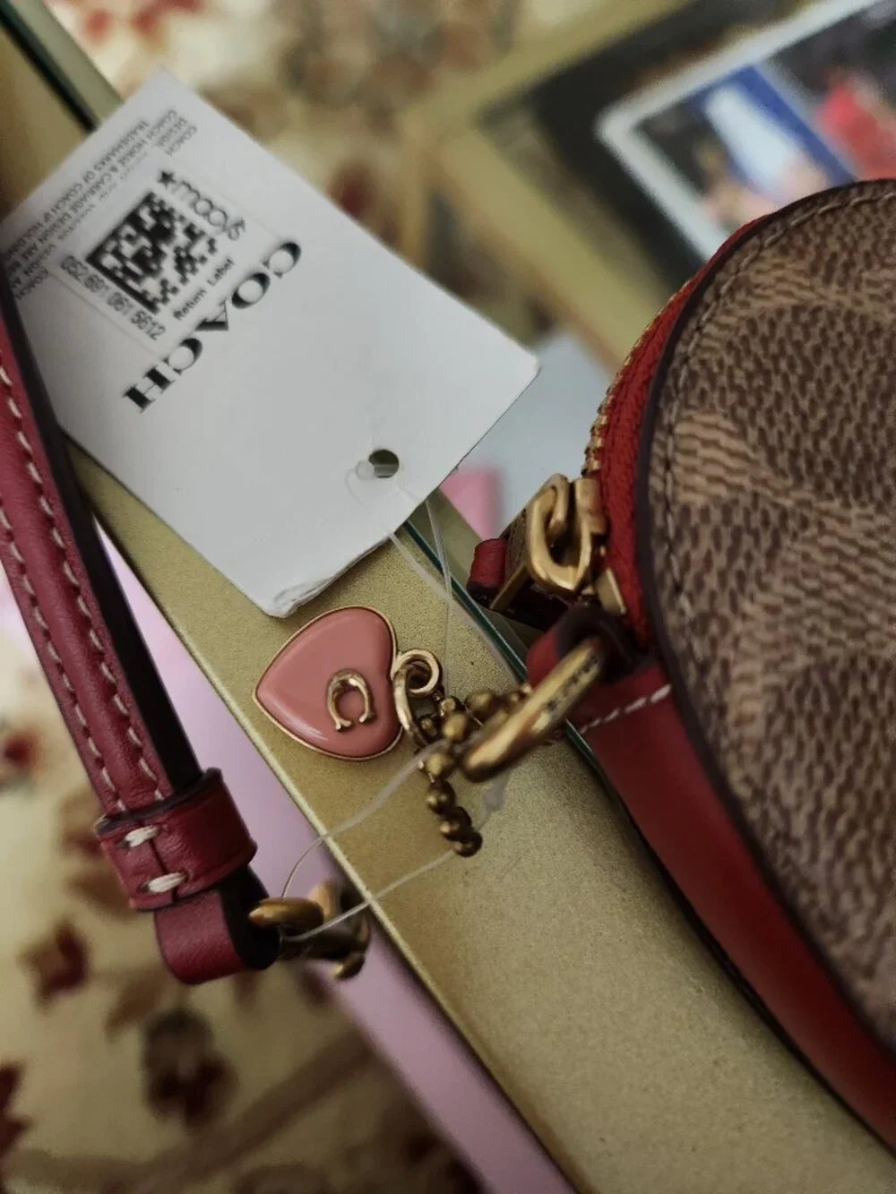 Coach Signature Heart Wristlet / Change Purse NWT